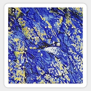 Rockpools in Blue and Gold Sticker